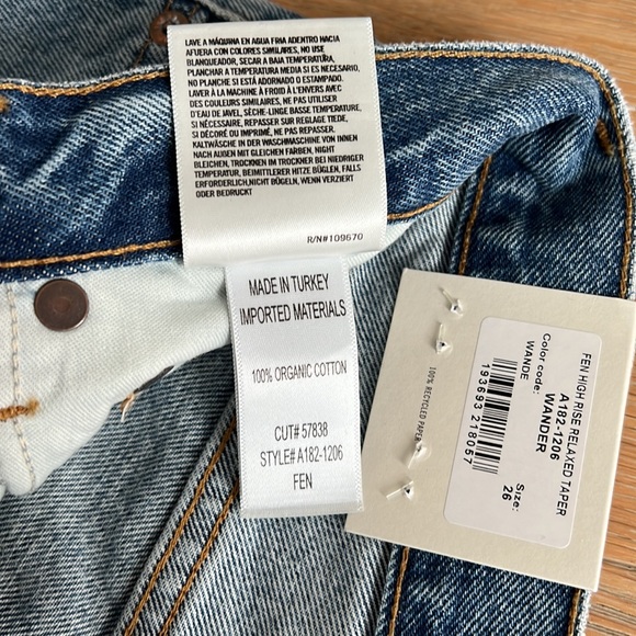 NWT AGOLDE Fen High Rise Relaxed Taper Jeans - Color: Wander - Size 26 - Picture 6 of 13
